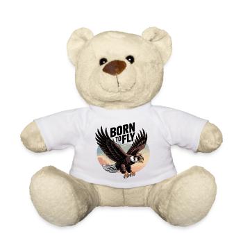 Vigilant Eagle with Sunglasses and Aviator Cap - Teddy Bear - white - Front