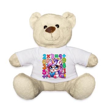 Conception d'apprentissage mathématique de licorne fantaisiste du jour des nombres - Nounours - blanc - Devant