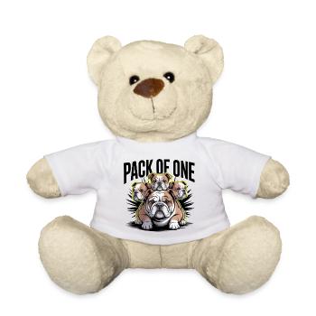 Pack of One Bulldog - Teddy Bear - white - Front
