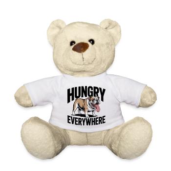 Hungry Everywhere Bulldog - Teddy Bear - white - Front