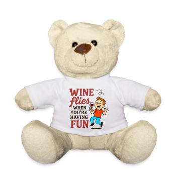 Fröhlich trinken Wein lustiger Text - Teddy - Weiß - Vorne
