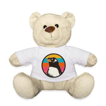 Penguin with Retro Sunset - Teddy - Weiß - Vorne