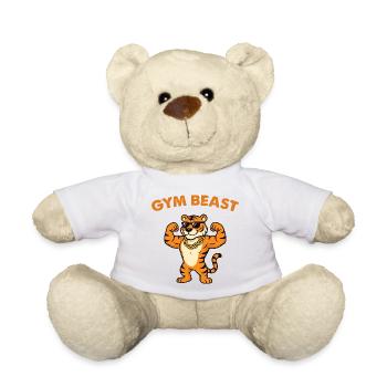 Gym Beast Tiger with Sunglasses - Teddy Bear - white - Front