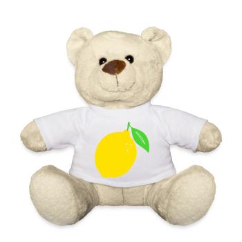 Lemon Flat Print Design - Teddy Bear - white - Front