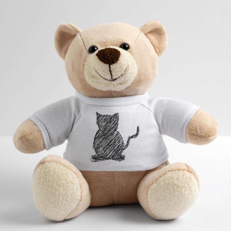 Cat Scribble Drawing Animal Gift Teddy Bear