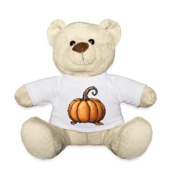 Pixel Pumpkin Retro Halloween - Teddy Bear - white - Front