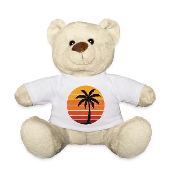 Palm in the Retro Sun - Teddy Bear - white - Front