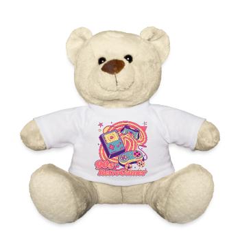 90s Retro Gamer Design Tee - Teddy Bear - white - Front