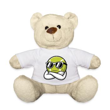 Balle de tennis cool - Logo de sport - Nounours - blanc - Devant
