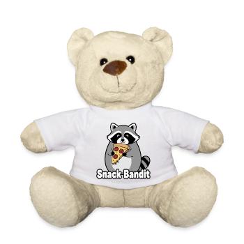 Snack Bandit Pizza raton laveur - Nounours - blanc - Devant