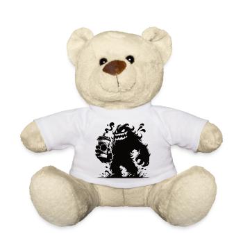 Funny Coffee Monster Comic Design - Teddy Bear - white - Front