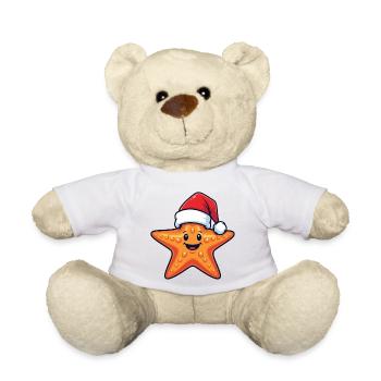 Cartoon Seestern mit Weihnachtsmütze - Teddy - Weiß - Vorne