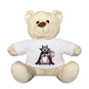 Cute Halloween Vampire Squirrel Cartoon - Teddy Bear - white - Front