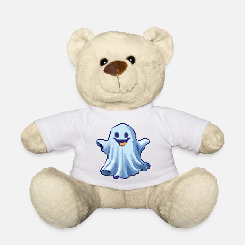 Pixel Ghost: Pixelated Friendly Spirit - Teddy - Weiß