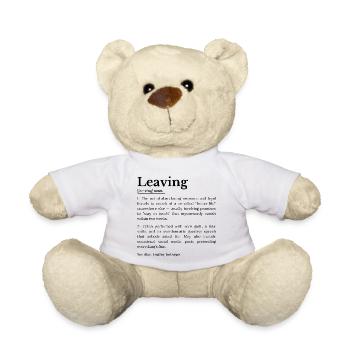 Départ d’un collègue : Humour d’adieu au bureau - Nounours - blanc - Devant