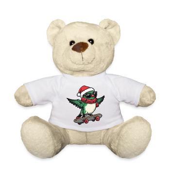 Kolibri Vogel Weihnachten Lustig - Teddy - Weiß - Vorne