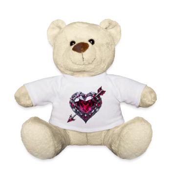 Rubinrotes Herz - Teddy - Weiß - Vorne
