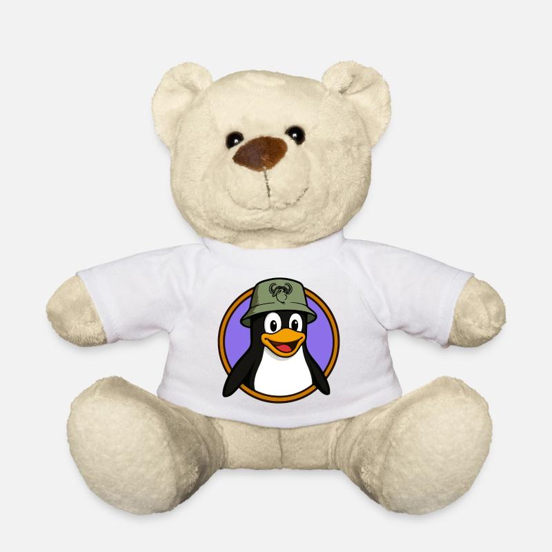 Tux Linux + GNU Hat - Teddy Bear - white