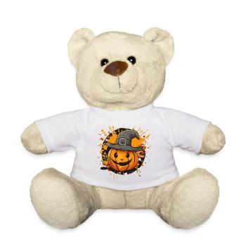 Halloween Kürbis mit Hut - Teddy - Weiß - Vorne