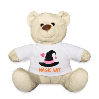 Magic hat - Pink Glitter Magic Hat - Teddy Bear - white - Front