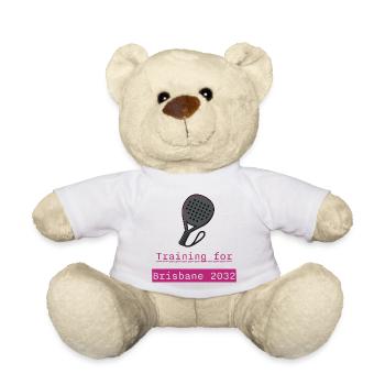 Padel Training Brisbane 2032 - Teddy Bear - white - Front