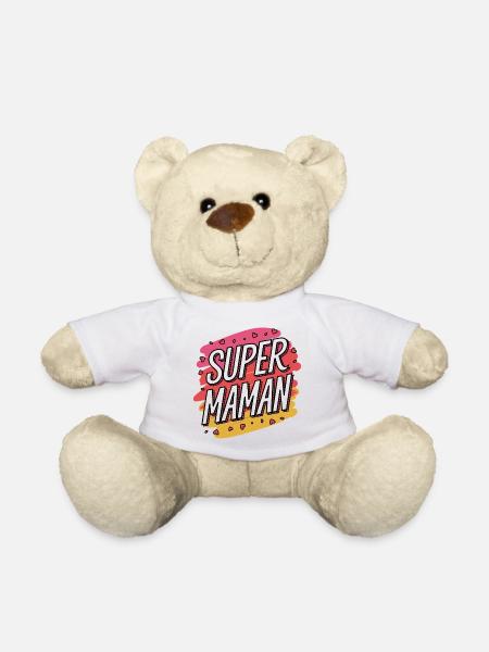 Super-Mama - Teddy - Weiß