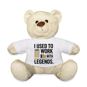 Ich habe früher mit Legenden gearbeitet Abschied Coworker Geschenk - Teddy - Weiß - Vorne
