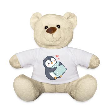 Kuscheliger Pinguin und Polka Dot Kissen - Teddy - Weiß - Vorne