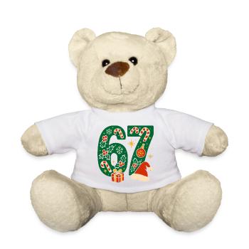 Weihnachten 6-7 Spaß 67 Zahl 6 7 Xmas Sechs Sieben - Teddy - Weiß - Vorne