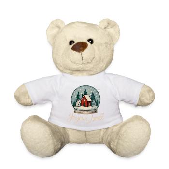 Boule de Noël Maison Rouge - Nounours - blanc - Devant