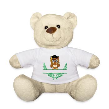 Owl with Diploma and Graduation Hat – Personal - Teddy Bear - white - Front