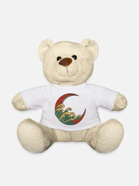 Crescent Wave Mosaic - Teddy Bear - white