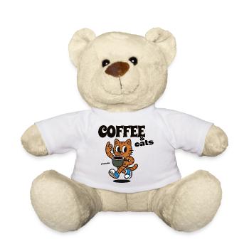 Cat Coffee Lover COFFEE & CATS - Teddy Bear - white - Front