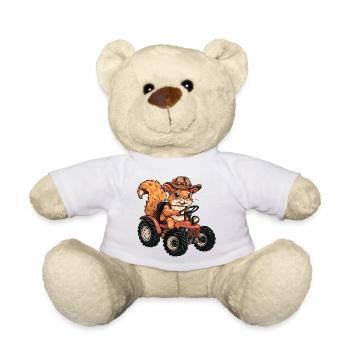 Eichhörnchen Traktor Farmer - Teddy - Weiß - Vorne