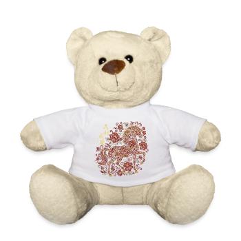 Chinese Women's New Year in the Year of the Horse - Teddy Bear - white - Front