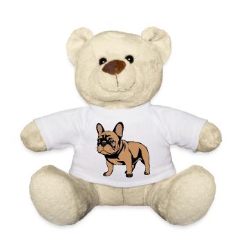 Chiens bouledogues français cadeau de Noël - Nounours - blanc - Devant