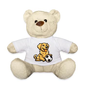Funny dog with ball - Teddy Bear - white - Front