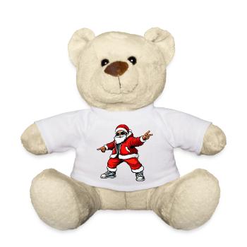 Cool Peace Santa Claus - Teddy Bear - white - Front