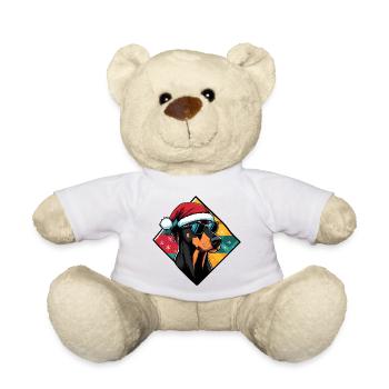 Dobermann Weihnachten Sonnenbrille - Teddy - Weiß - Vorne