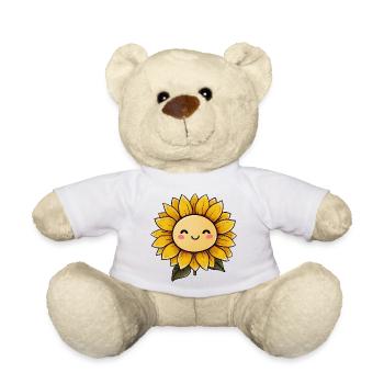 Tournesol avec visage - Nounours - blanc - Devant