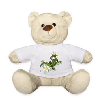 Gekrönte Eidechse mit Blüten und Glanzakzenten - Teddy - Weiß - Vorne