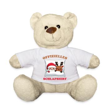 Chemise de nuit officielle du Père Noël de Noël - Nounours - blanc - Devant