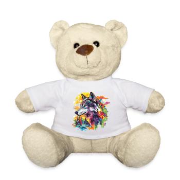 Loup Tête de loup Prédateur Forêt Nature sauvage Coloré - Nounours - blanc - Devant