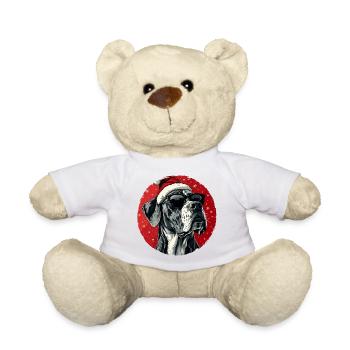 Festliche Dogge mit Sonnenbrille - Teddy - Weiß - Vorne