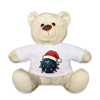 Boule de bowling drôle sur le thème de Noël - Nounours - blanc - Devant