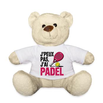 Je peux pas j ai padel cadeau femme - Nounours - blanc - Devant