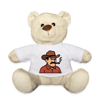 Cowboy with Cigar - Teddy Bear - white - Front