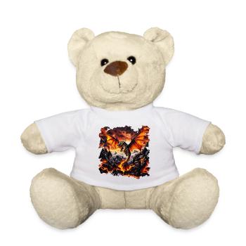 Dragon Fire Gothic Mysticism Mythology Creature - Teddy Bear - white - Front