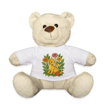 Goldener Drache in Blühen - Teddy - Weiß - Vorne