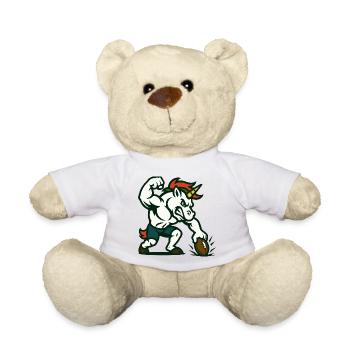 Einhorn-Fußball-Power-Maskottchen-Stärkedesign - Teddy - Weiß - Vorne